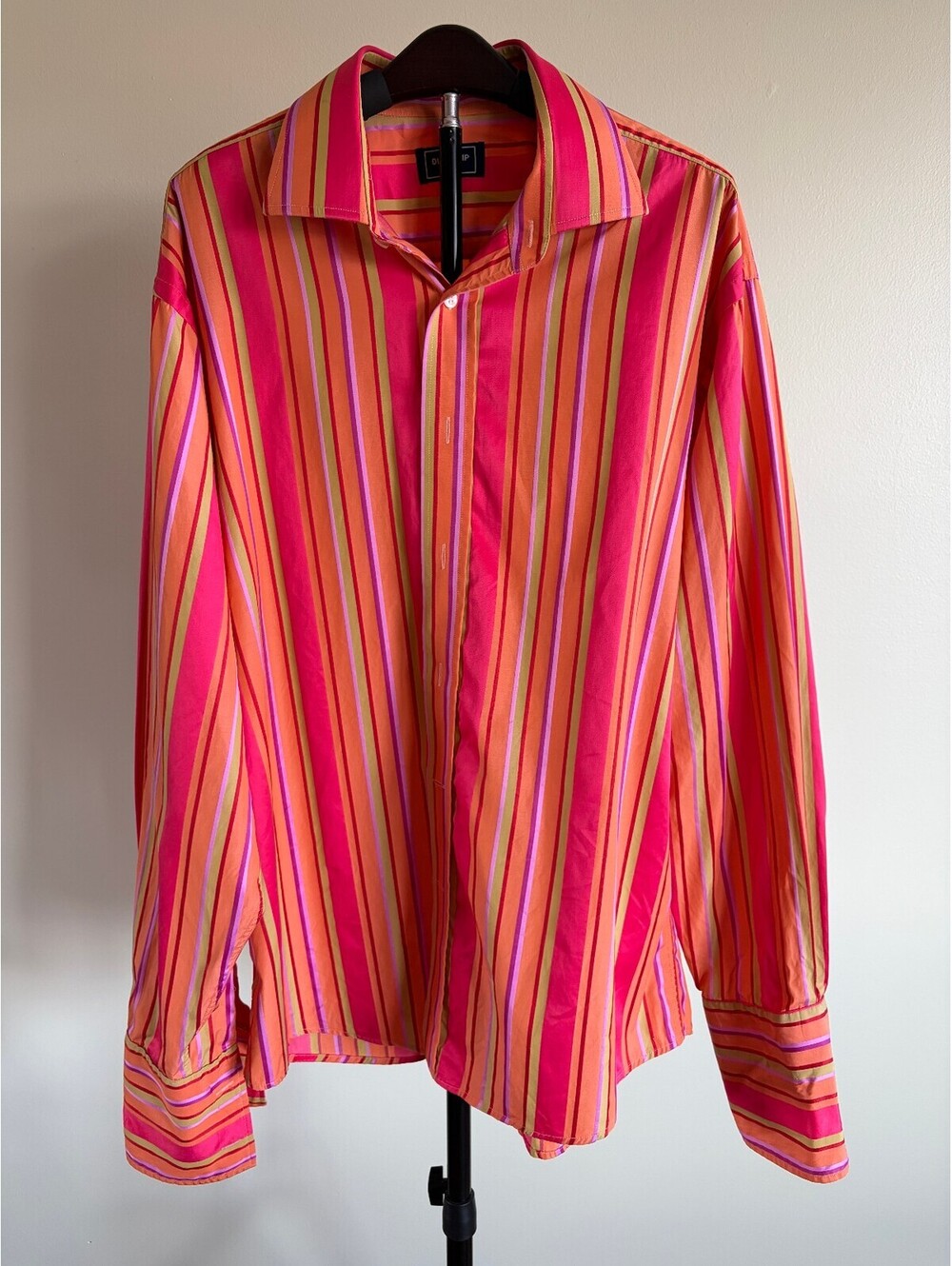Duchamp London Men’s XL Striped Button Up Shirt Made in Italy Multicolor